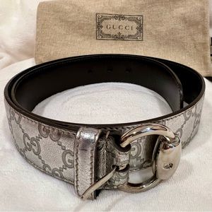 Gucci Belt | Authentic Silver Guccissima 80/32